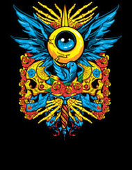 design by disorder eye color bright neon skull flower wings third eye see you