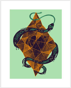 snake diamond crystal indie tshirt tee art againstbound art print poster