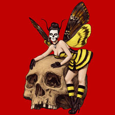 butterfly woman costume pinup skull creepy hawk moth moutchy