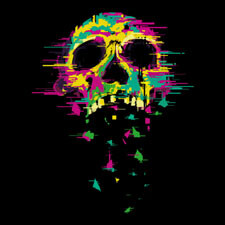neon noise kdeuce skull painted skeleton dark art tshirt tee