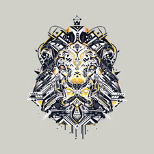 lion yoaz detail illustration tshirt tee