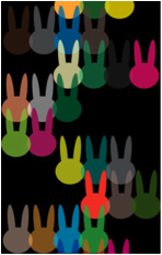 rabbit shape geomoetric geometry tshirt tee rainbow