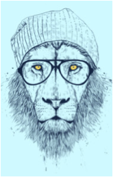 lion black and white one color pencil sketch drawing glasses beanie hipster tshirt tee