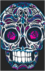 calavera neon wotto rose pink skull skeleton caroton drawing tshirt tee