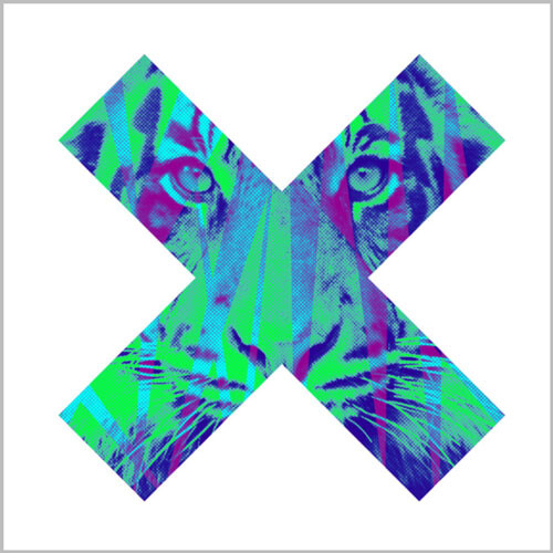 tiger neon tshirt tee x halftone pattern vector