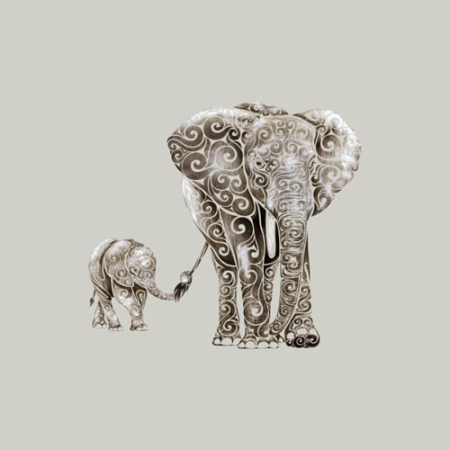 vectorink elephant animal pattern texture illustration watercolor