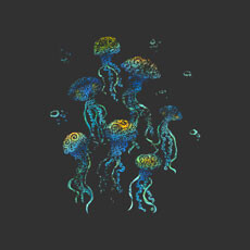 rainbow jellyfish animal ocean watercolor painted illustration tshirt tee