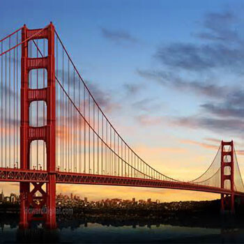 USA united states san francisco SF golden gate bridge ocean skyline sunset