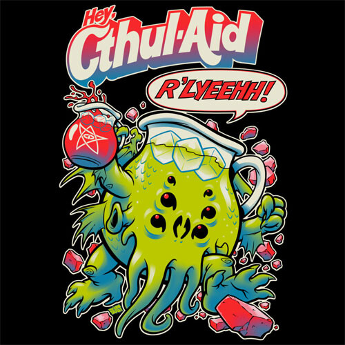 cthul aid beastpop kool aid cthulu monster mashup parody pop culture mutant neon drink tshirt tee tank top crew crewneck sweatshirt