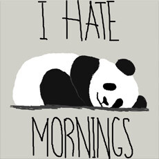 i hate mornings simple minimal animal panda cartoon typography slogan tshirt tee tank top sweatshirt