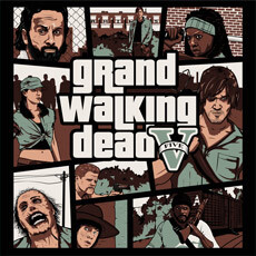 walking dead grand theft auto video game tv show gaming gamer HBO zombie tshirt tee pop culture mashup tank top sweatshirt phone case