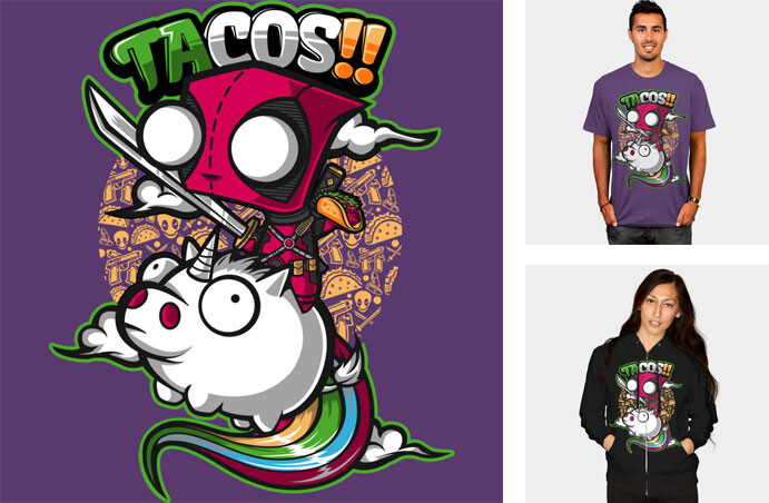 tacos and unicorns gir invader zim rainbow food tshirt tee tank top sweatshirt phone case