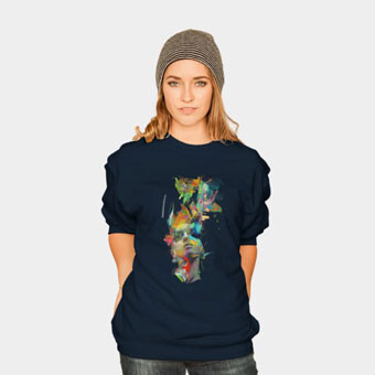 dream theory archann surreal art rainbow paint painted painting design person woman birds abstract tshirt t shirt sweatshirt