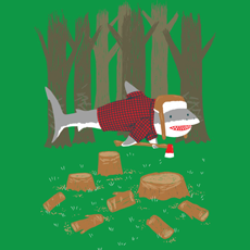 lumberjack shark trees forest funny tshirt tank top sweatshirt