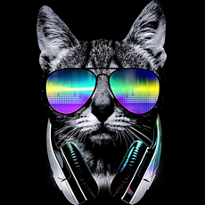 music lover cat headphones sunglasses black and white tshirt tank top sweatshirt