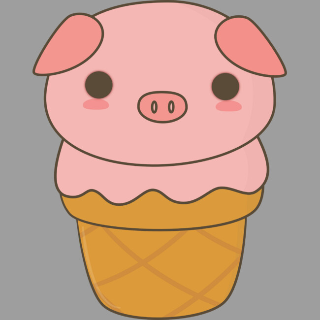 Kawaii Cute Pig Ice Cream Cone T Shirt By Happinessinatee Design By Humans