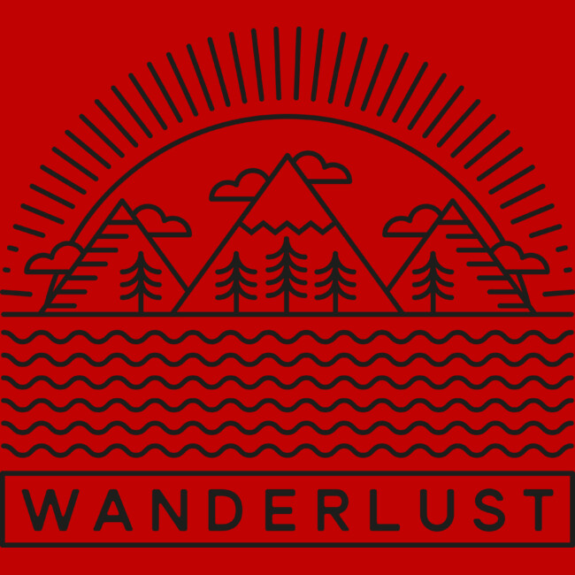 Wanderlust (Black) T Shirt By Spoongraphics Design By Humans