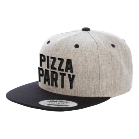 Jambo Pizza Party Heather Gray Black Snapback Hat