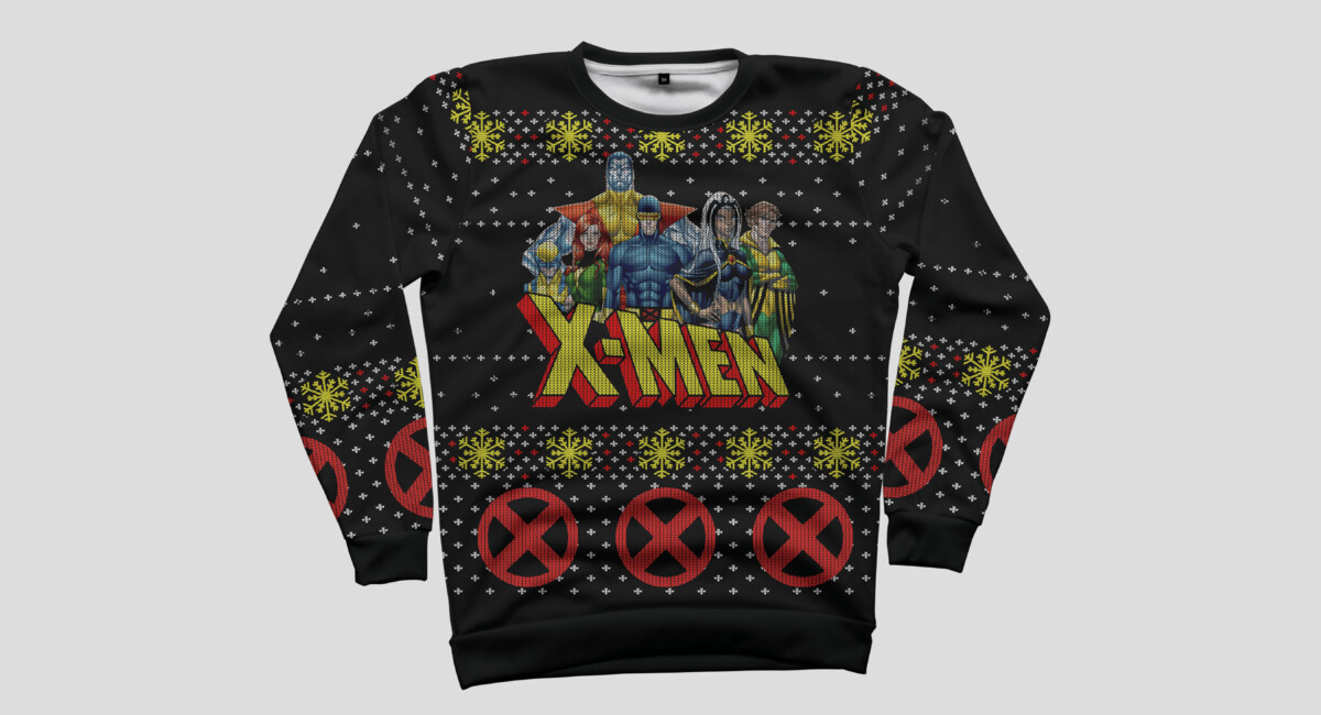 X Men Ugly Christmas Sweater All Over Crewneck By Marvel