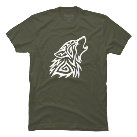 Tribal Wolf Howl White