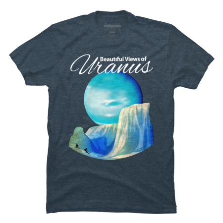 Retro Futuristic Space Travel Series, Beautiful View of Uranus