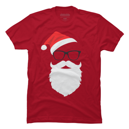 Hipster Santa Face with Hat beard & Glasses Christmas