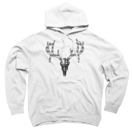 American Flag Whitetail Skull (Grayscale)