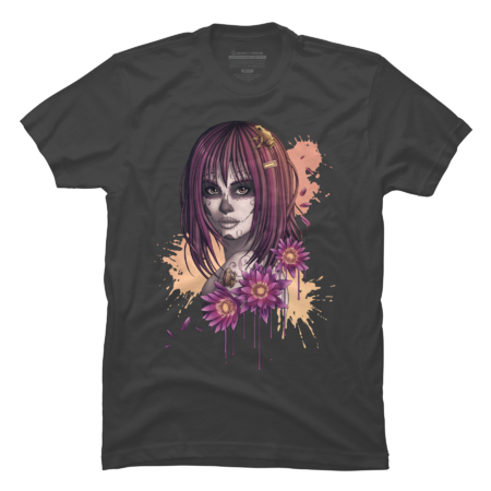 Sugar Skull Girl with Flowers