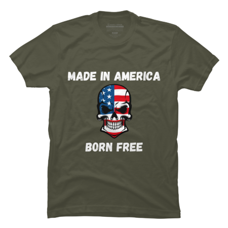 Made In America Born Free Skull