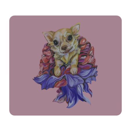 Chihuahua in the Dress Made of Flowers
