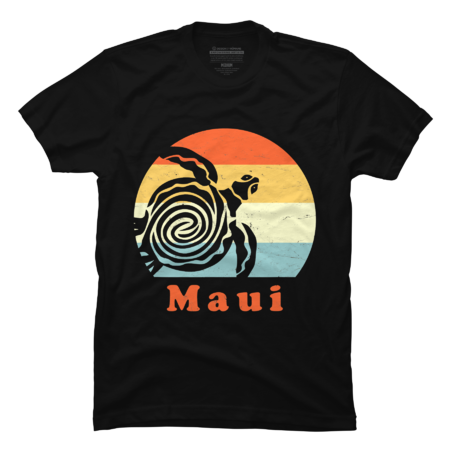 Maui Vintage Sea Turtle Retro Hawaii Vacation
