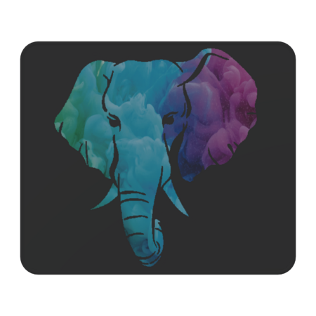 Elephant Art Abstract Colorful blue & Purple
