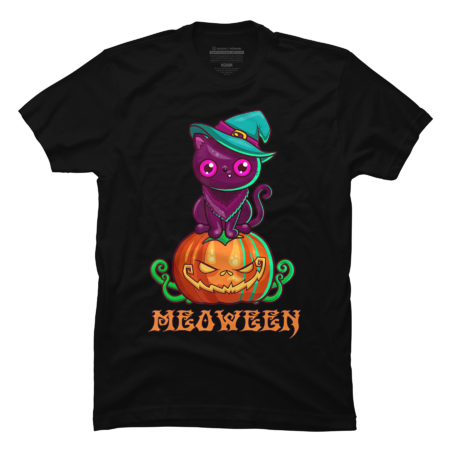 Cat shirt- Cat Witch Pumpkin Happy Meoween Halloween