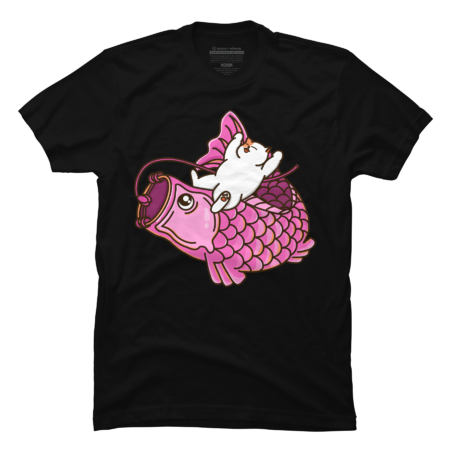 Cat and Pink Koinobori