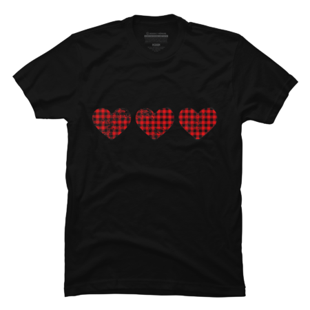 Heart shirt- Hearts Red Plaid