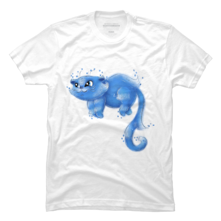 Fantastic blue water kitten for print or design