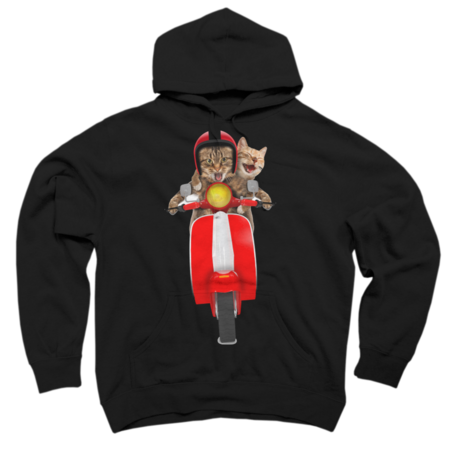 Funny Cats Driving A Moped