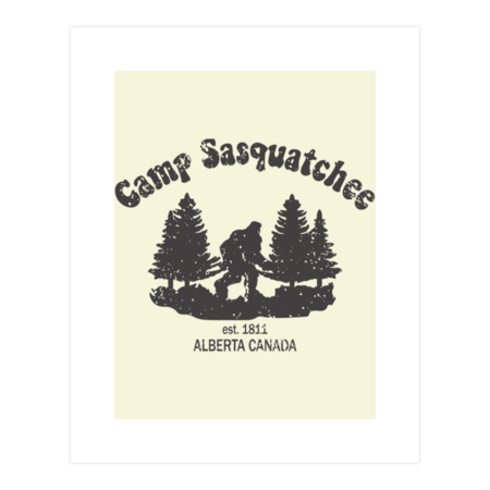 Distressed Summer Camp Sasquatchee Funny Bigfoot Sasquatch Yeti