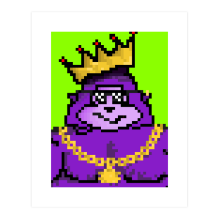 Gorilla king pixel art nft style