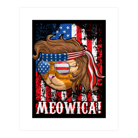 Meowica Cat Mullet USA Flag