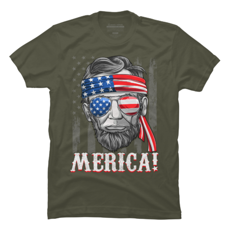 4th Of July Abraham Lincoln President Merica American Flag