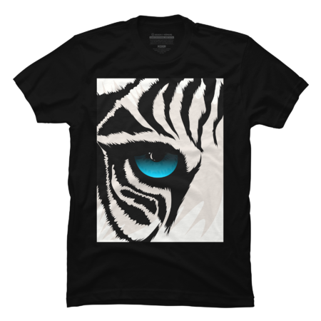 tiger white with blue eye illustration art