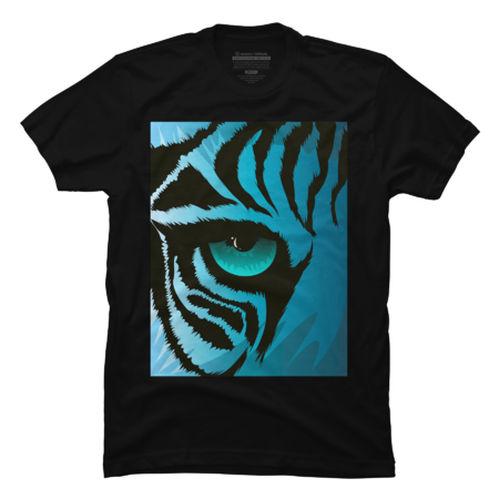 tiger blue with blue eye illustration art