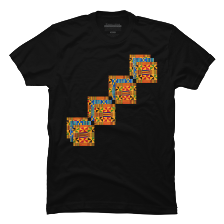 Traditional African Geometric Square Patterns, Kente design
