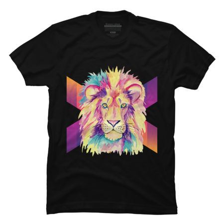 Cool Lion Face Design with Bright Colorful