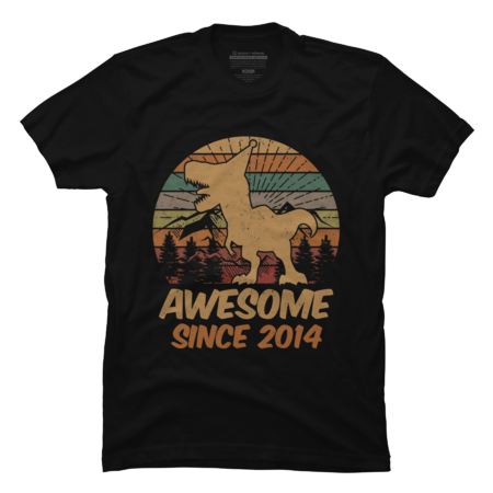 Kids Dinosaur Awesome Since 2014 5 Year Old