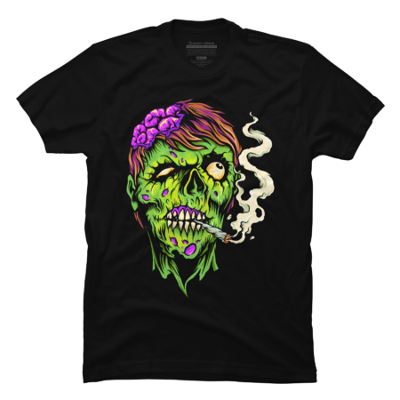 Zombie head smoking weed