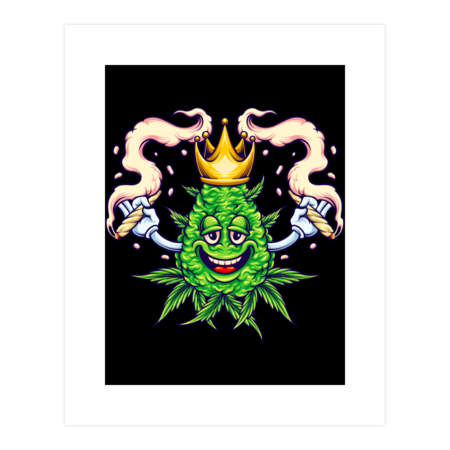 Weed leaf king smoking cannabis