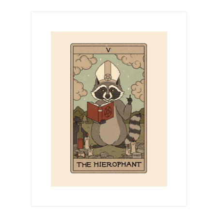 The Hierophant - Raccoons Tarot