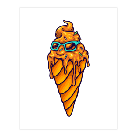 Funny ice cream melted apparel